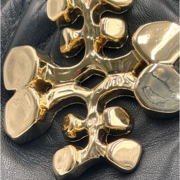 🆕 TORY BURCH 🧿 BNWOB Black Sheepskin Leather Abstract Logo Scrunch Ballet Flat - Picture 15 of 15